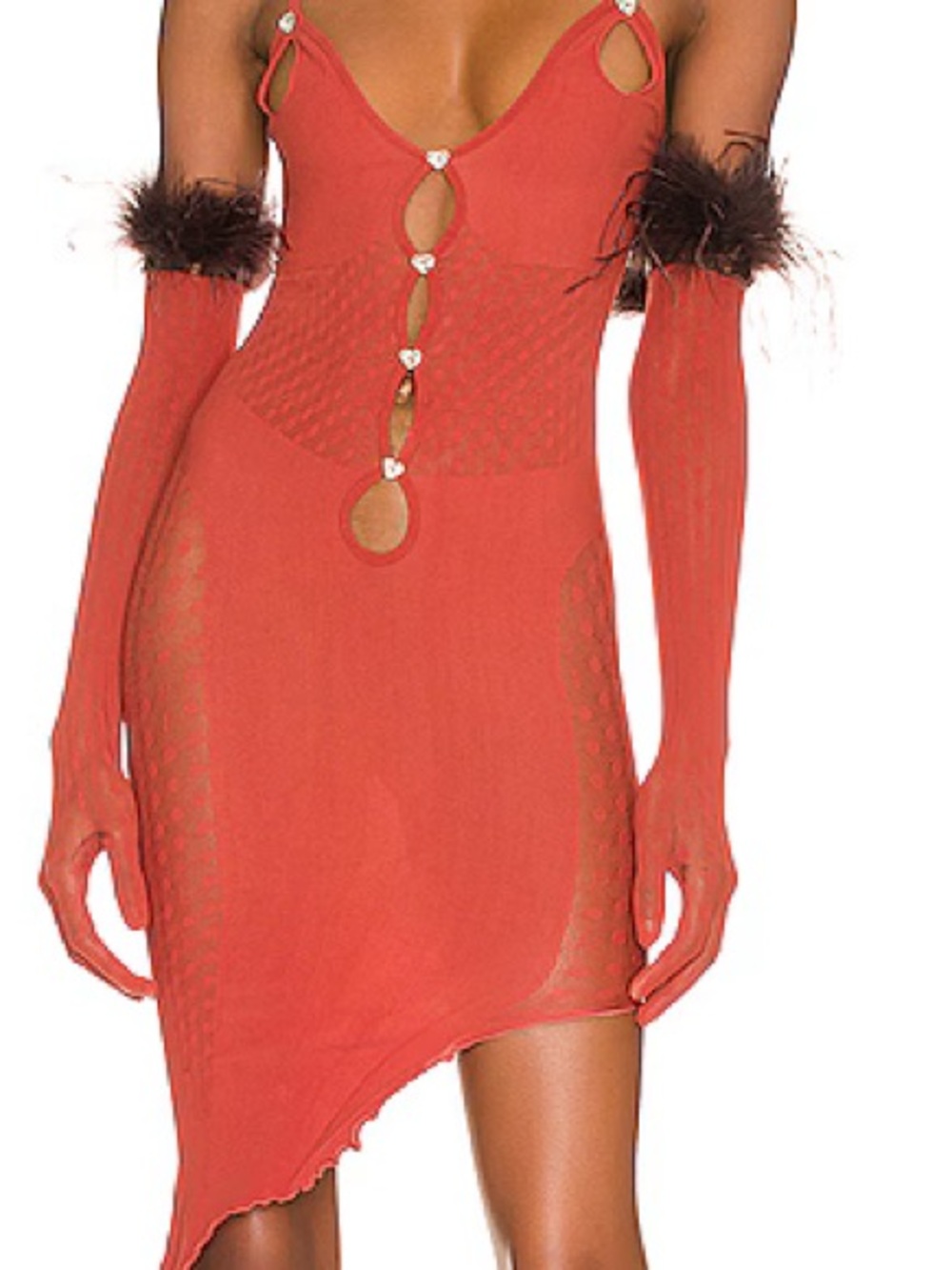 POSTER GIRL lace and feather GWENEVERE GLOVES